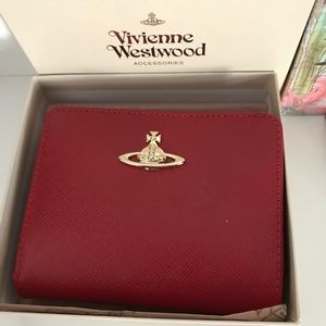 New in box Vivienne Westwood red leather wallet